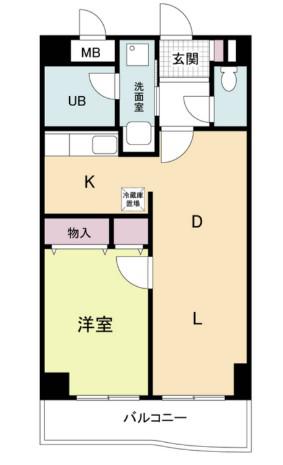 ロイヤル六甲駅前(1LDK/7階)の間取り写真