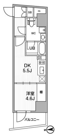 オルタナ中野(1DK/8階)の間取り写真
