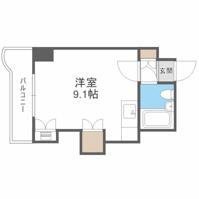 シティハイムN15A棟(ワンルーム/6階)の間取り写真