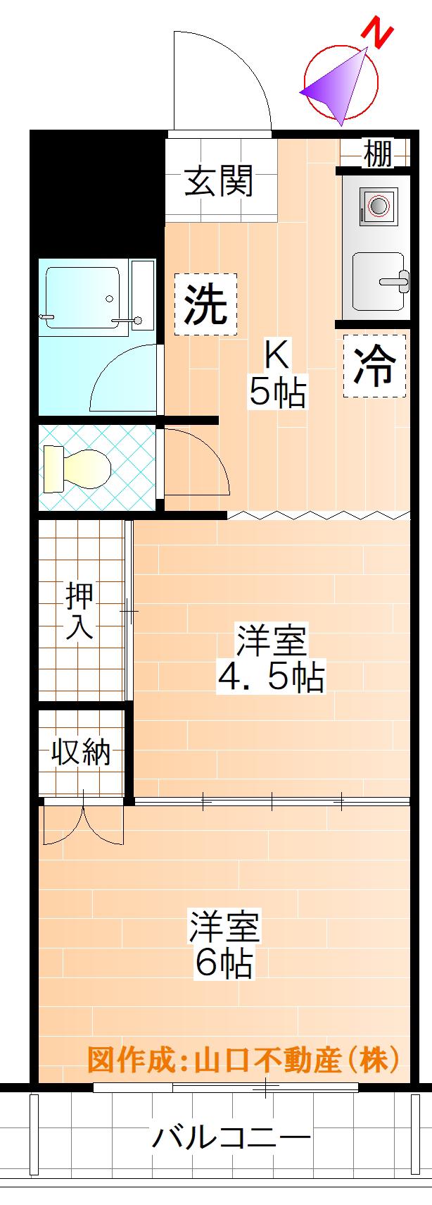 タカラ豊田ホームズ(2K/6階)の間取り写真