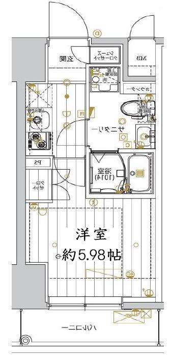 レガリス品川サウス(1K/7階)の間取り写真