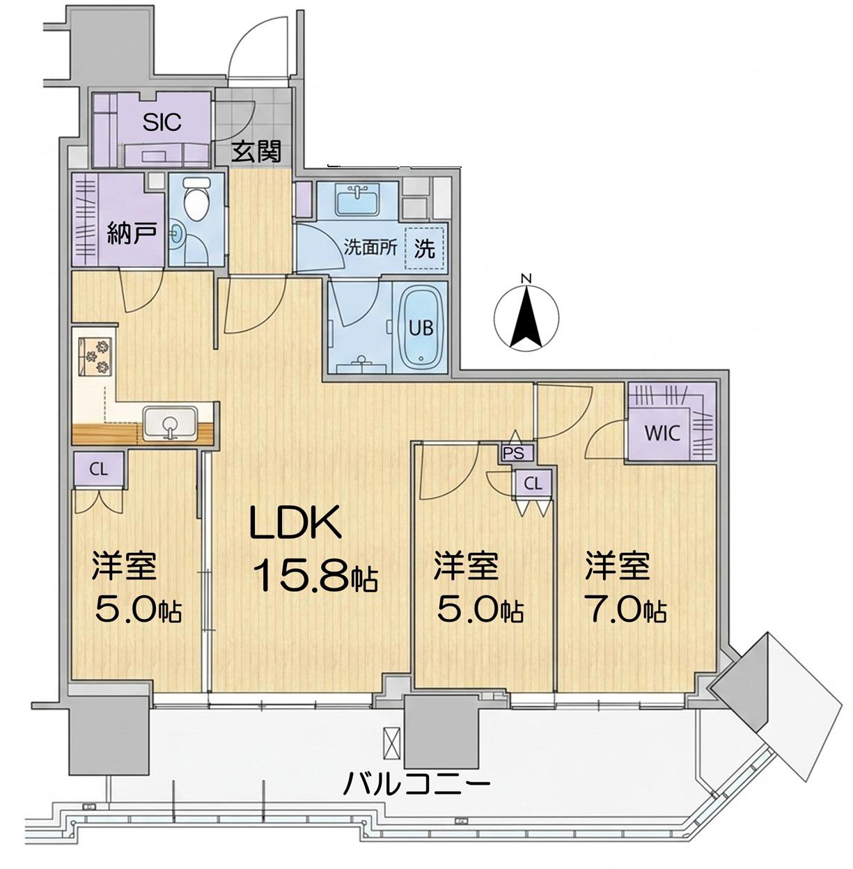グランドシティタワー月島(3LDK/29階)の間取り写真