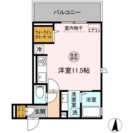 VIVIDO.M(ワンルーム/2階)の間取り写真
