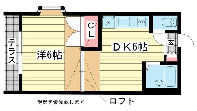 CARANDACHE(1DK/1階)の間取り写真