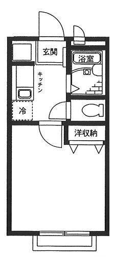 YAE23(1K/1階)の間取り写真