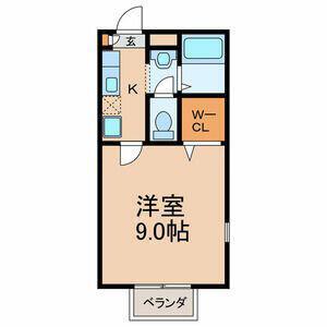 パラディス(1K/1階)の間取り写真