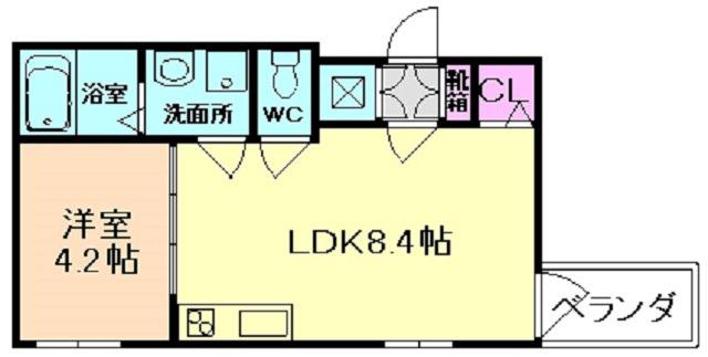 F ASECIA MIRA(1LDK/2階)の間取り写真