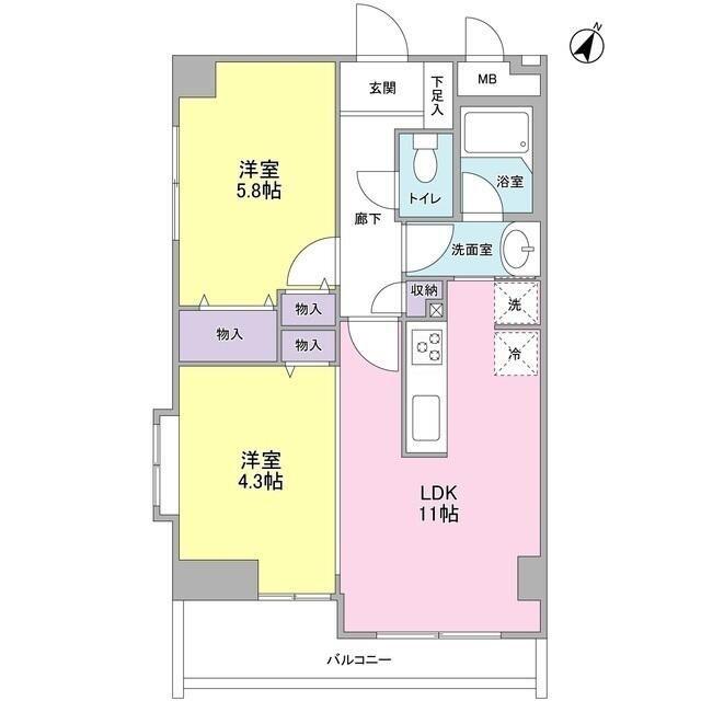 エストレーラ(2LDK/3階)の間取り写真