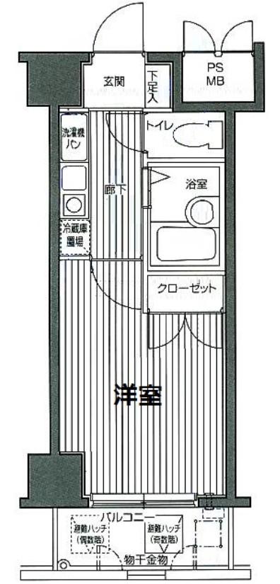 ガラ・シティ笹塚(1K/4階)の間取り写真