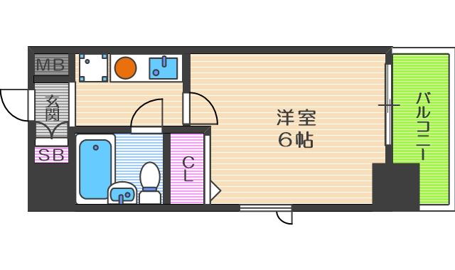 エスリード梅田西(1K/5階)の間取り写真