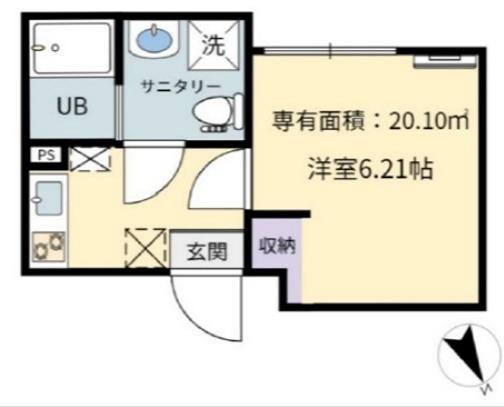 リブアス湯河原(1K/2階)の間取り写真