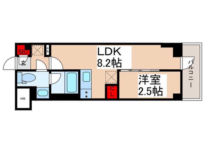 N′Sパークレジデンス森下(1LDK/2階)の間取り写真