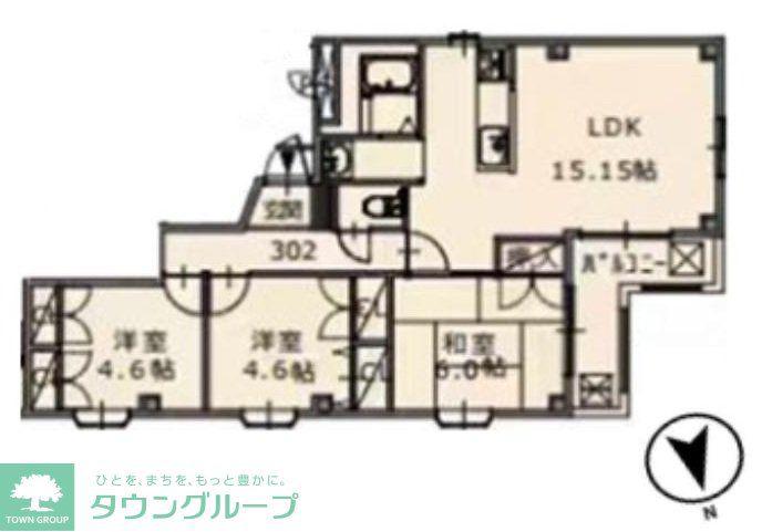 メゾンタナカ(3LDK/3階)の間取り写真
