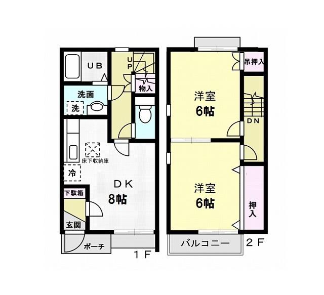 PETIO 湊(2DK/1階)の間取り写真