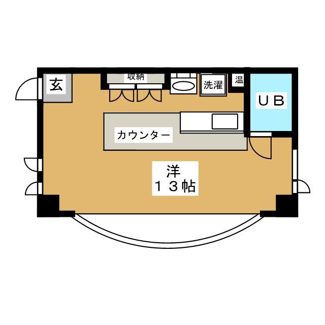 エスプラネードI(ワンルーム/2階)の間取り写真