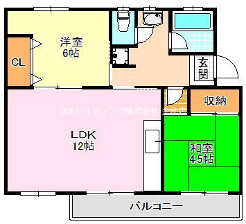 金剛第3216棟(2LDK/4階)の間取り写真