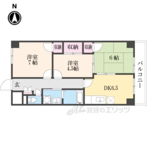 大喜マンション(3DK/4階)の間取り写真