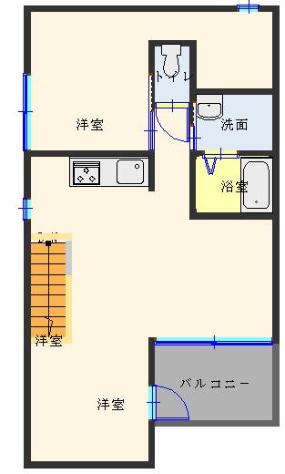 ショコラ(1LDK/2階)の間取り写真