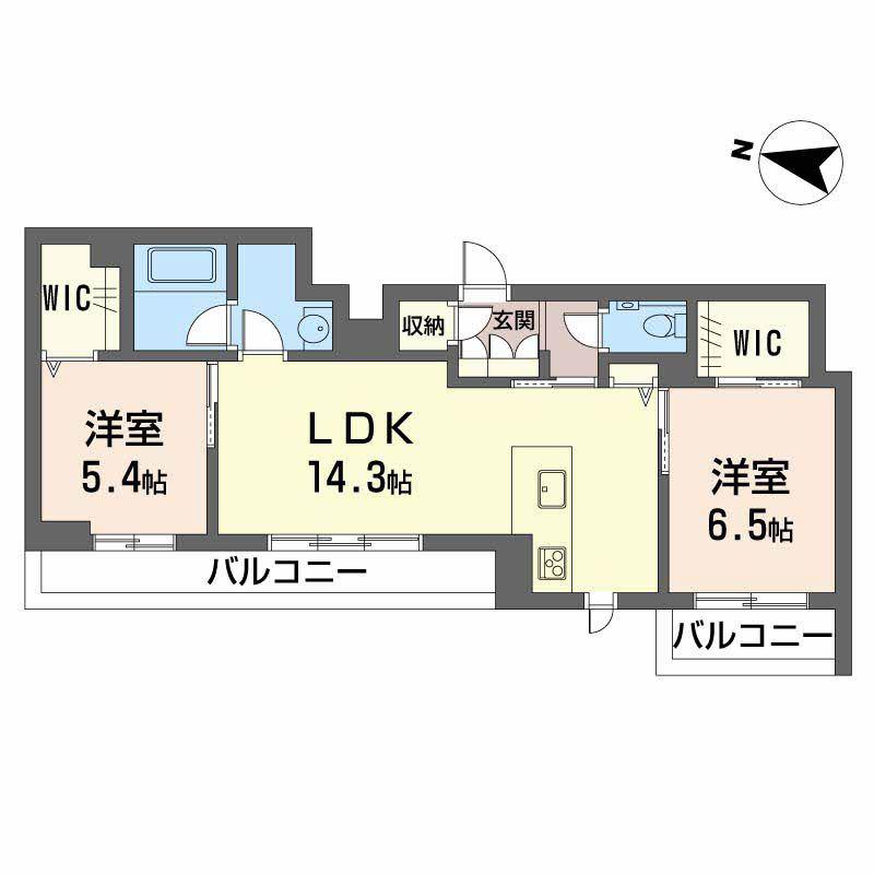 エスポワール ネオ(2LDK/2階)の間取り写真