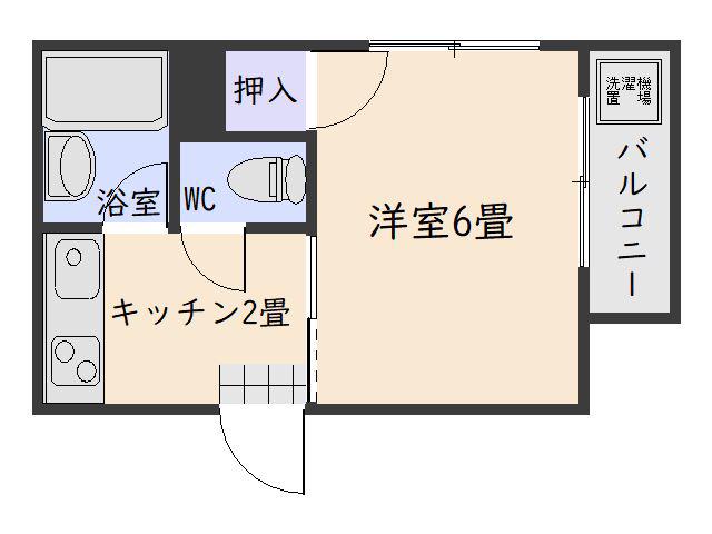 マノア草牟田(1K/4階)の間取り写真