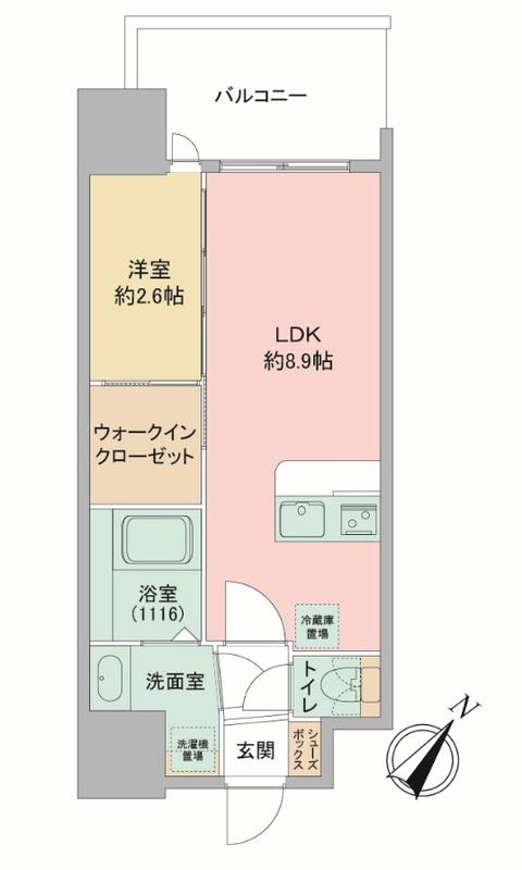セレニテ神戸駅前アリエ(1LDK/15階)の間取り写真