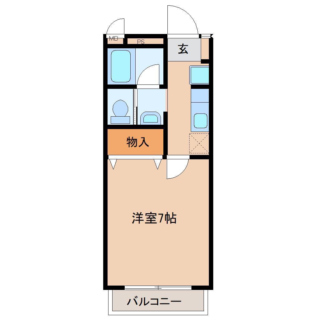 αNEXT東金第10(1K/1階)の間取り写真