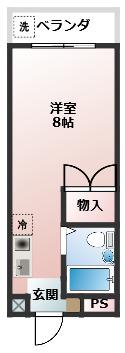 アクティ24(ワンルーム/2階)の間取り写真