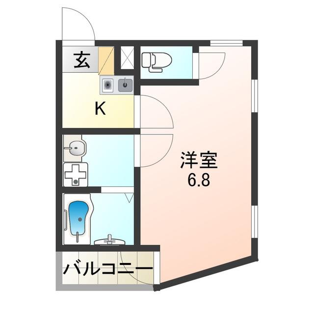 レディエント安立(1K/2階)の間取り写真