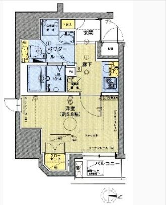 ベルグレード(1K/2階)の間取り写真