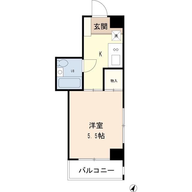サンヒルズ(1K/3階)の間取り写真