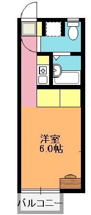 プレディオA棟(1K/1階)の間取り写真
