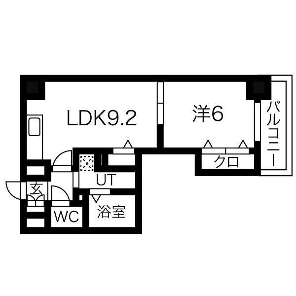 アルグラッド福島サウス(1LDK/14階)の間取り写真