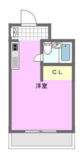 リミエールKI(ワンルーム/2階)の間取り写真