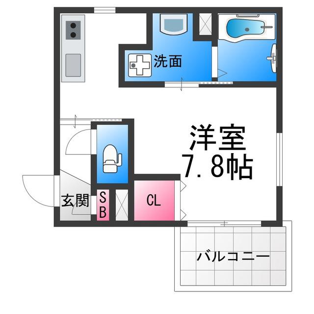 REGALEST堺東2(ワンルーム/1階)の間取り写真