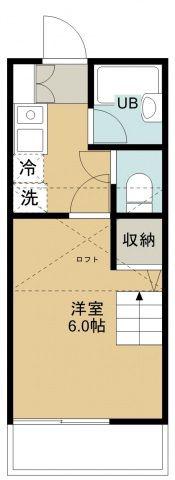 アメリカンリバティー上新井(1K/2階)の間取り写真