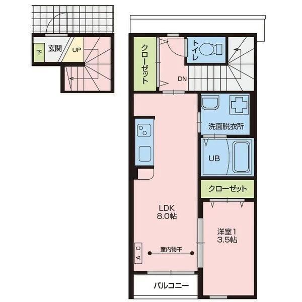 RS RESIDENCE II(1LDK/2階)の間取り写真