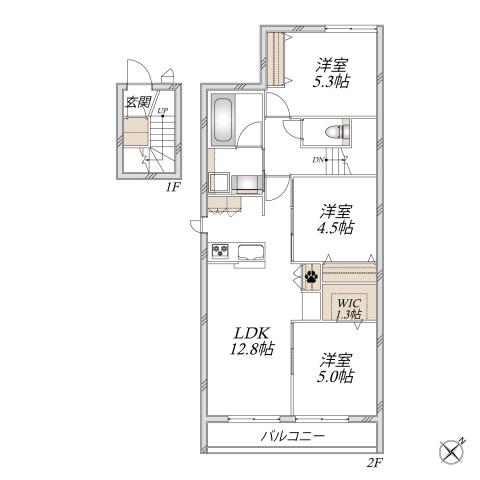 SANCTUARY GARDEN(3LDK/2階)の間取り写真