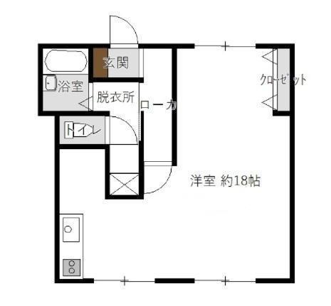 エスタス川口(ワンルーム/3階)の間取り写真