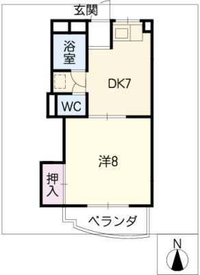 エクセレンス名東(1DK/3階)の間取り写真