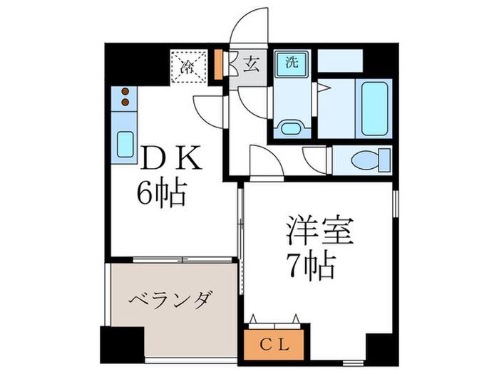 プリムローズ・アネックス(1DK/5階)の間取り写真