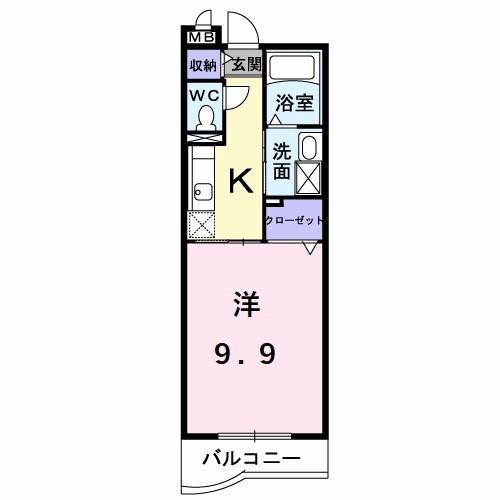 エム グランツ(1K/2階)の間取り写真