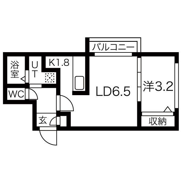 NICO麻生(1LDK/4階)の間取り写真