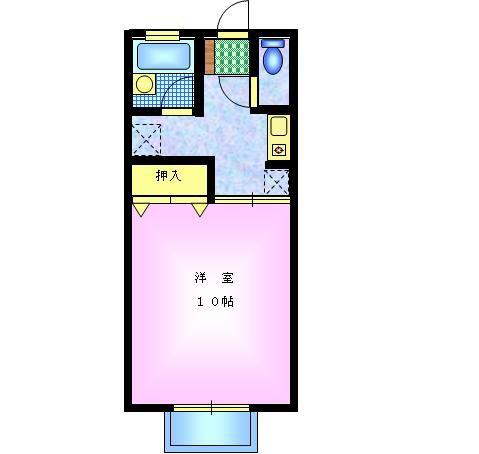 セジュール・ヒバリ(1K/2階)の間取り写真