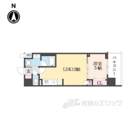 ベラジオ雅び京都三条通(1LDK/2階)の間取り写真