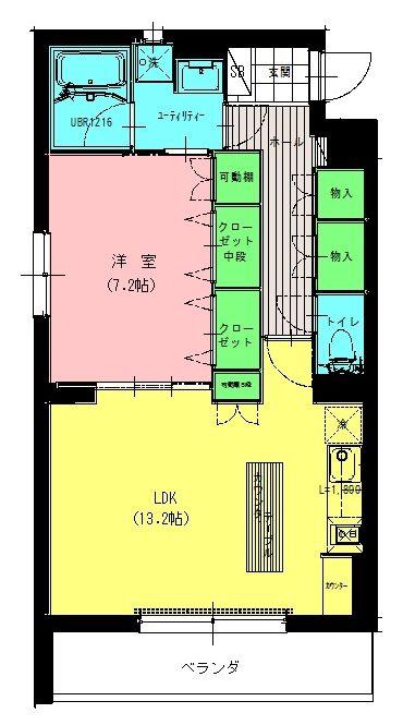 カンタービレK(1LDK/3階)の間取り写真