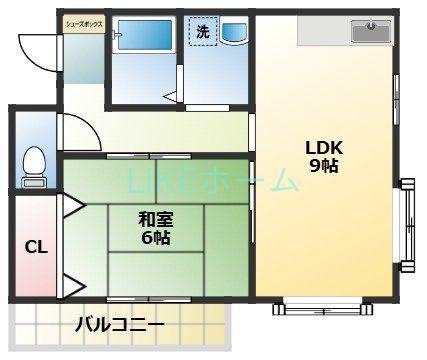 ハイブリッジマンションⅡ(1LDK/2階)の間取り写真