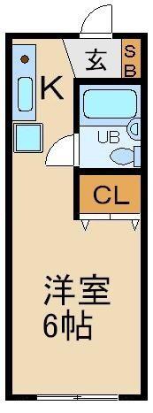 エスポワールU-I(ワンルーム/1階)の間取り写真