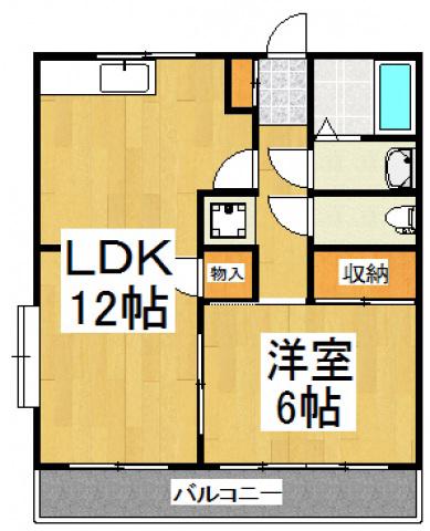 ハウスサングリーン(1LDK/1階)の間取り写真