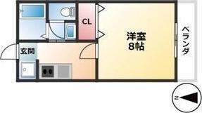 サン・FRIENDS木曽II(1K/2階)の間取り写真