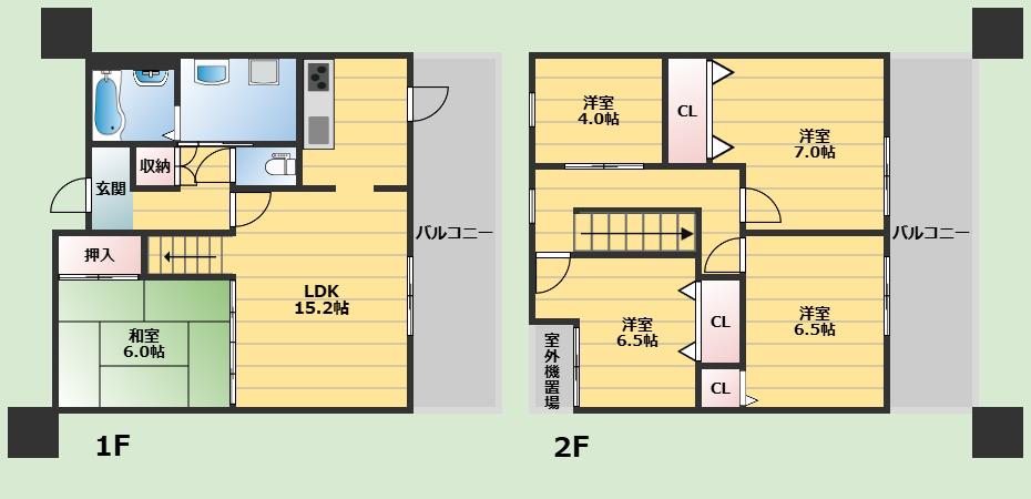 エルドラード箕面(5LDK/1階)の間取り写真